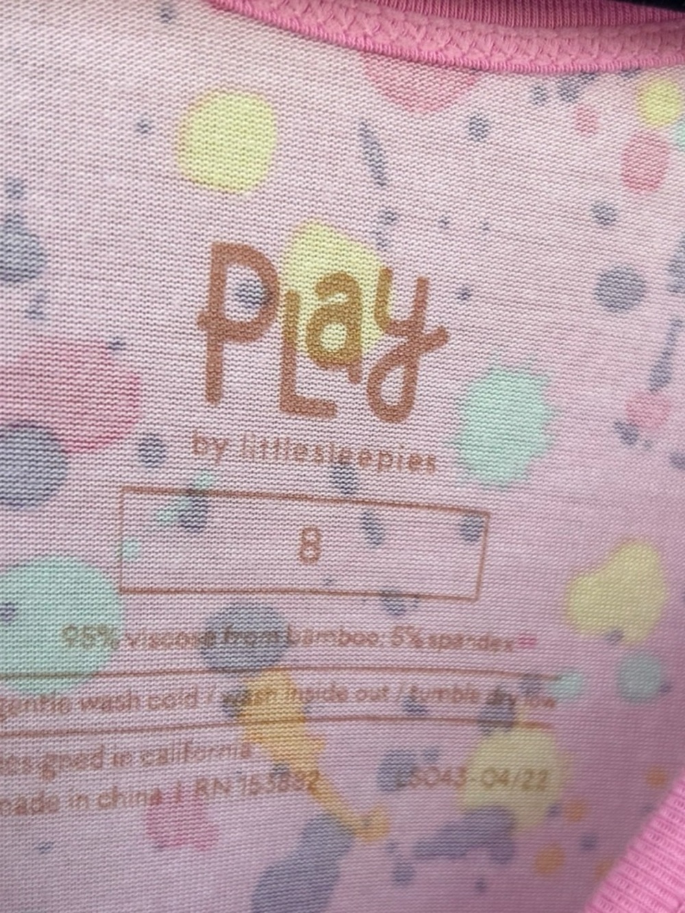 Little Sleepies Girls' Pink Dress Paint Splatter Play Line Bamboo 8‎ Years - Picture 4 of 4